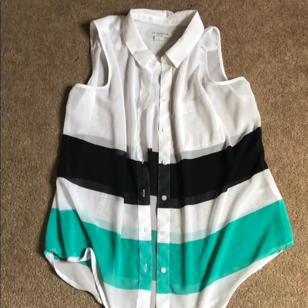 PL Liz Claiborne’s sheer button up tank